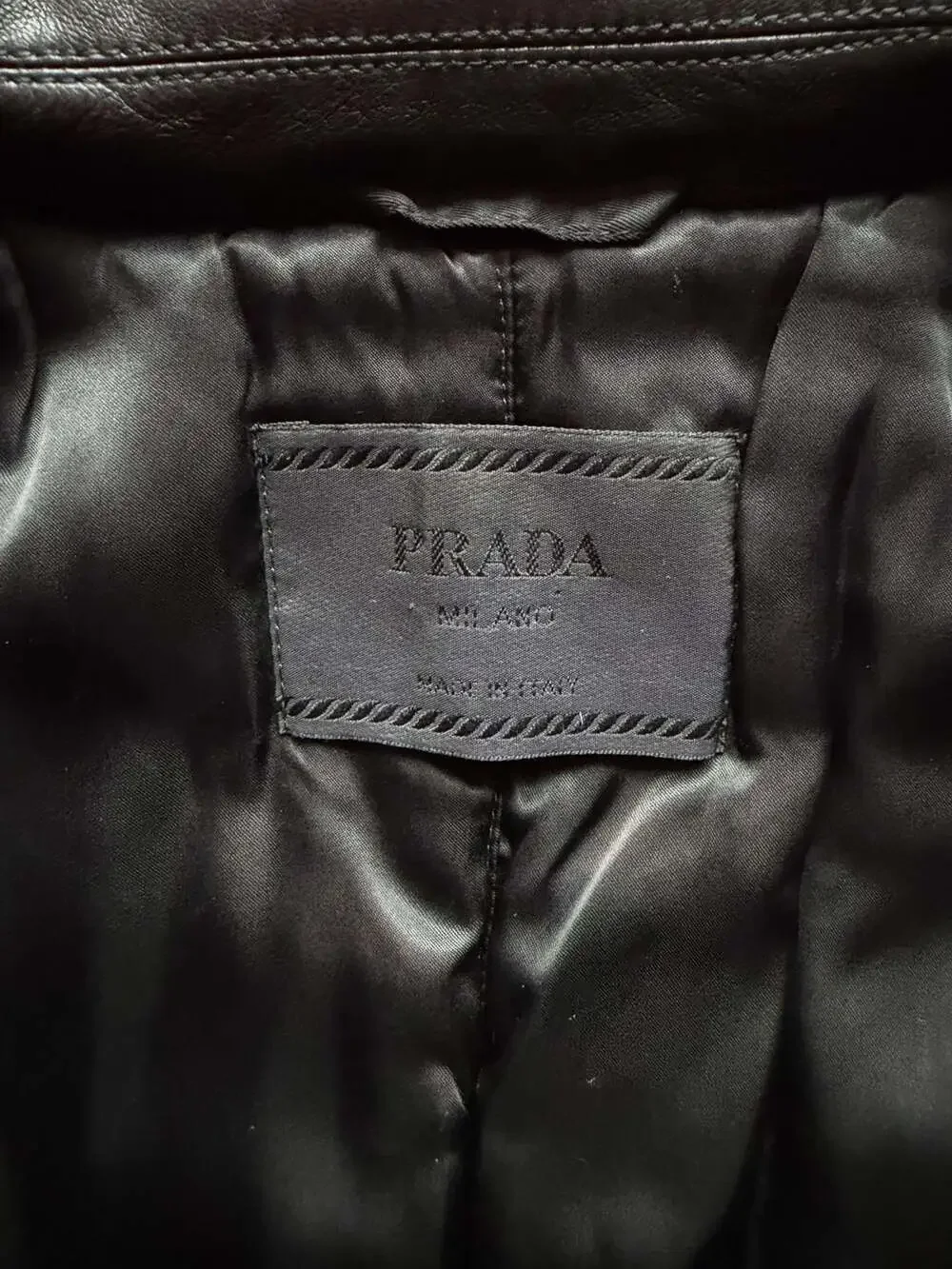 Prada Milano Black Nylon and Leather Jacket Size XL - Picture 2 of 9